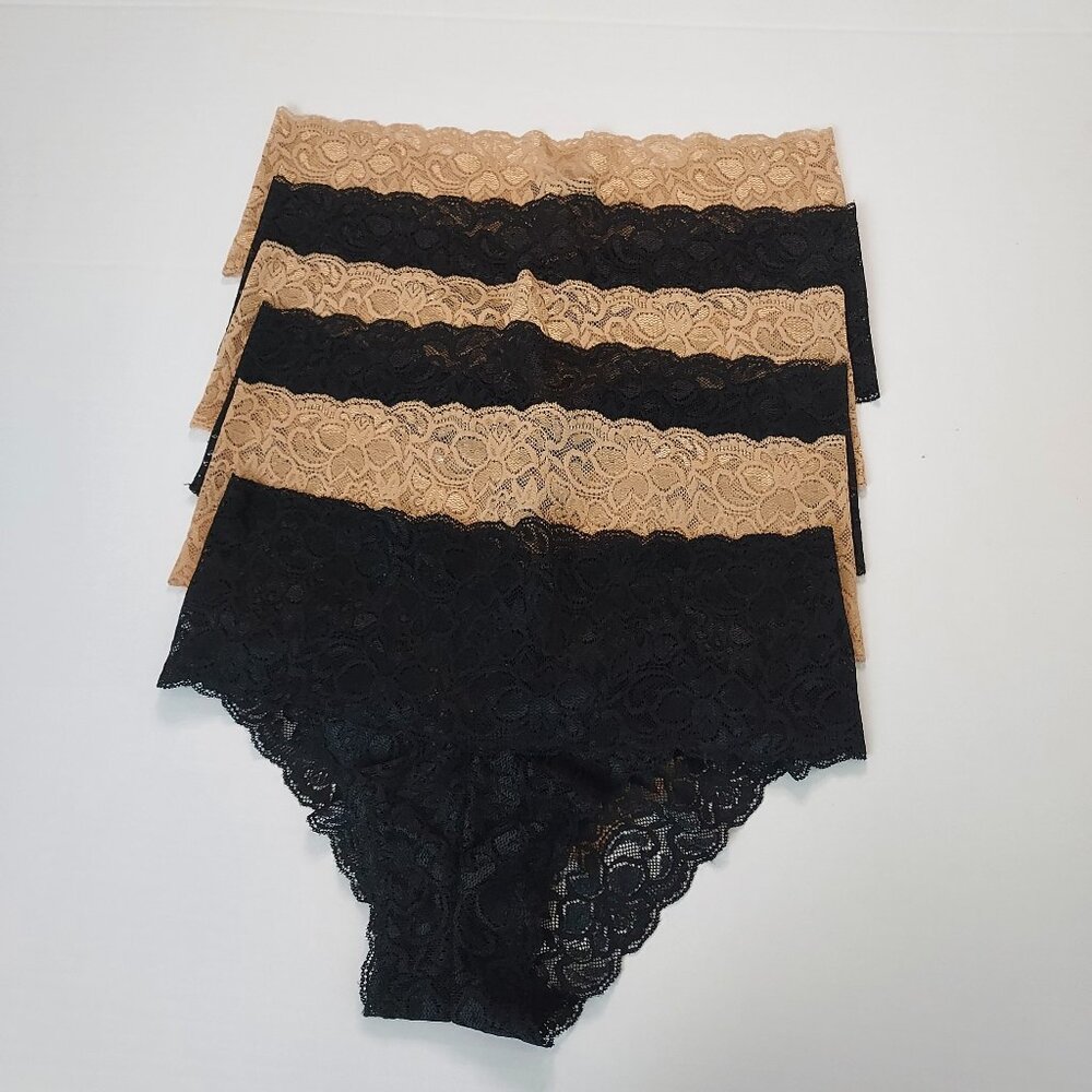 Quince Lace Panties in Black and Tan